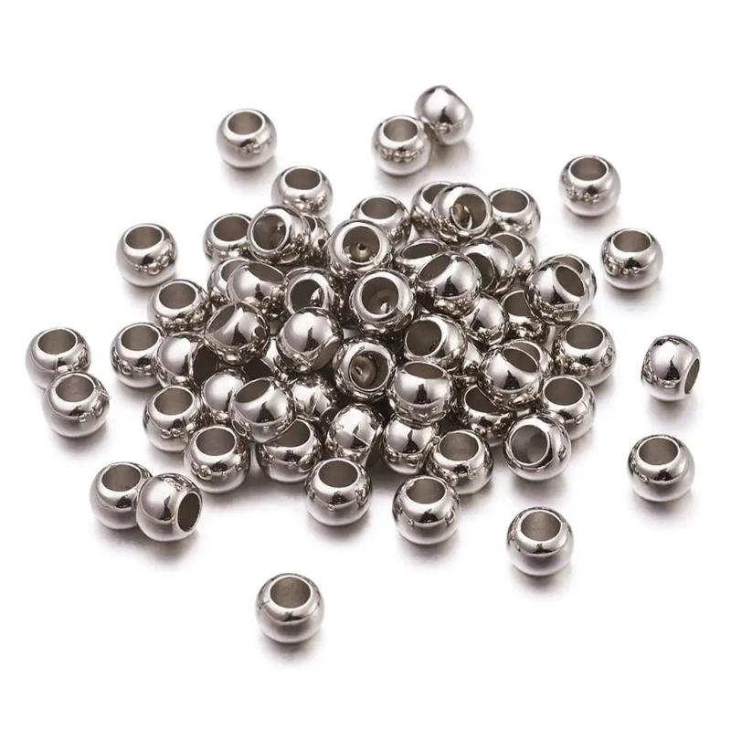 200pcs Flat Round CCB Spacer Beads Large Hole Scarf Beads for DIY Jewelry Making