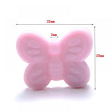 10Pcs Baby Teether Chew Molar Teething Beads Butterfly Silicone Bead Toy