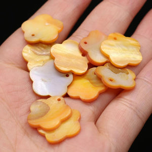 50Pcs Natural Mother Of Pearl Shell Beads Flower Pendant For Jewelry Making DIY