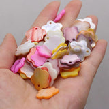 50Pcs Natural Mother Of Pearl Shell Beads Flower Pendant For Jewelry Making DIY