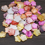 50Pcs Natural Mother Of Pearl Shell Beads Flower Pendant For Jewelry Making DIY
