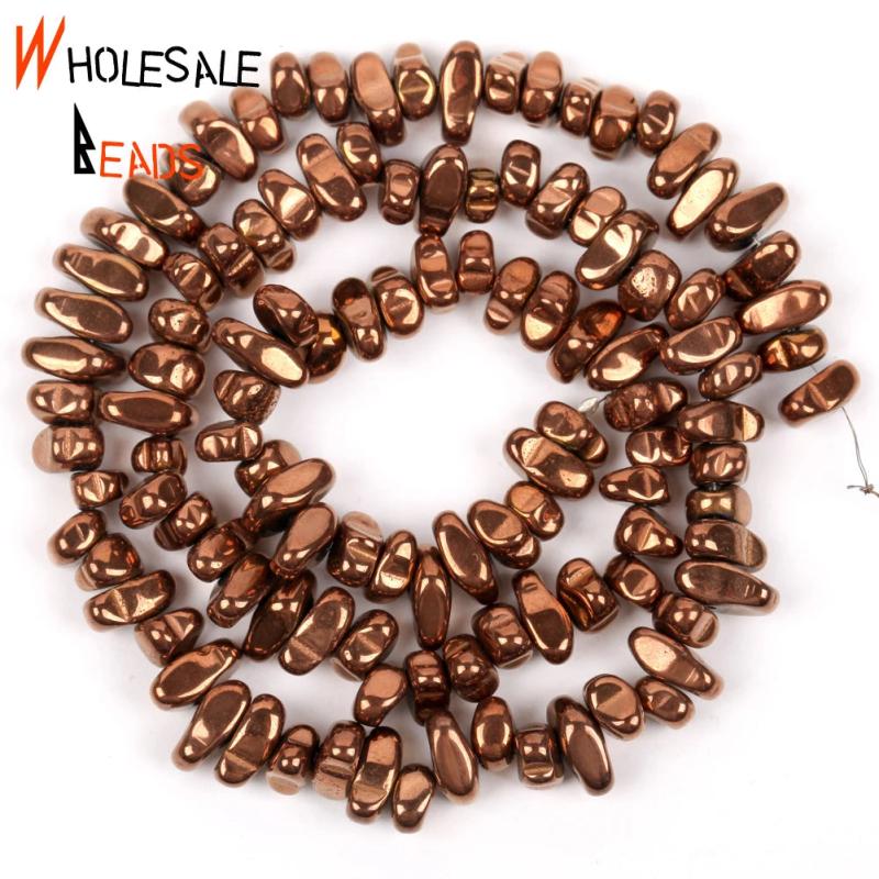 Natural Hematite Stone Chip Beads for Jewelry Making Diy Bracelet