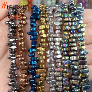Natural Hematite Stone Chip Beads for Jewelry Making Diy Bracelet