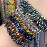 Natural Hematite Stone Chip Beads for Jewelry Making Diy Bracelet