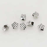 30pcs/Lot Antique Silver Big Hole Star Beads 9mm Stripe Pattern Spacer Beads