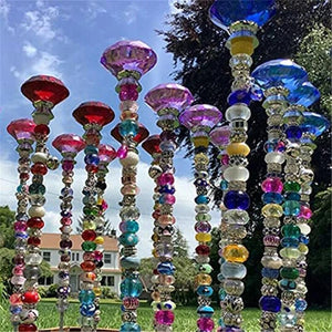 20PCS Decorative Beaded Garden Stakes Crystal Stopper Outdoor Decor