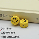 10pcs 16mm Smile Face Ceramic Beads Loose Spacer Beads Colorful Ceramics Bead