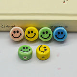 10pcs 16mm Smile Face Ceramic Beads Loose Spacer Beads Colorful Ceramics Bead