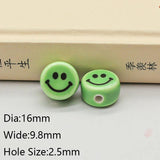 10pcs 16mm Smile Face Ceramic Beads Loose Spacer Beads Colorful Ceramics Bead