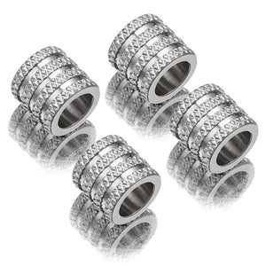 20pcs Lot Stainless Steel Big Hole Spacer Beads for DIY Jewelry Making