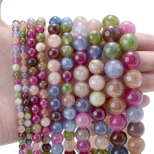 Natural Tourmaline Stone Beads Colorful Spacer Beads for Jewelry Making DIY