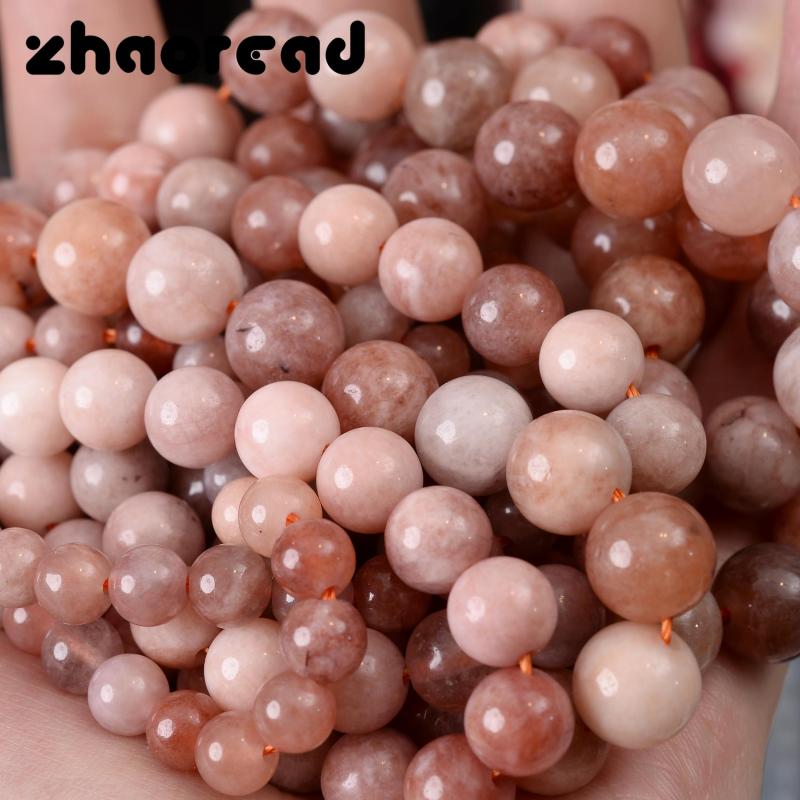 Sun Stone Round Beads Spacer for DIY Jewelry Making 6 8 10mm