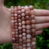 Sun Stone Round Beads Spacer for DIY Jewelry Making 6 8 10mm