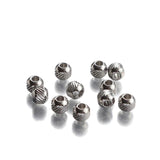 20PCS Stainless Steel 6mm Spacer Beads Round Loose Bead For 2.5mm Leather Cord