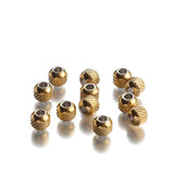 20PCS Stainless Steel 6mm Spacer Beads Round Loose Bead For 2.5mm Leather Cord