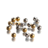 20PCS Stainless Steel 6mm Spacer Beads Round Loose Bead For 2.5mm Leather Cord