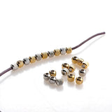 20PCS Stainless Steel 6mm Spacer Beads Round Loose Bead For 2.5mm Leather Cord