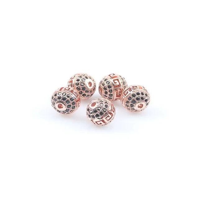 CZ Hollow Ball Beads for DIY Jewelry Making 3pcs/lot