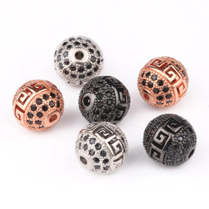 CZ Hollow Ball Beads for DIY Jewelry Making 3pcs/lot