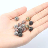 CZ Hollow Ball Beads for DIY Jewelry Making 3pcs/lot