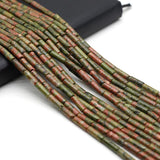 Unakite Natural Stone Cylinder Beads for Jewelry Making