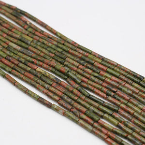 Unakite Natural Stone Cylinder Beads for Jewelry Making