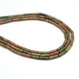 Unakite Natural Stone Cylinder Beads for Jewelry Making