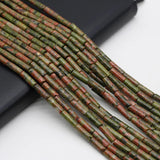 Unakite Natural Stone Cylinder Beads for Jewelry Making
