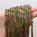 Unakite Natural Stone Cylinder Beads for Jewelry Making