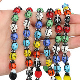 20Pcs Mixed Beetle Ladybug Flower Lampwork Glass Beads for Jewelry Making DIY