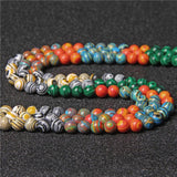 8MM Mixed Malachite Stone Bead Colorful Smooth Loose Spacer Jaspers Beads