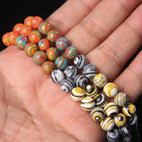 8MM Mixed Malachite Stone Bead Colorful Smooth Loose Spacer Jaspers Beads
