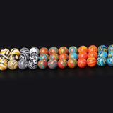 8MM Mixed Malachite Stone Bead Colorful Smooth Loose Spacer Jaspers Beads