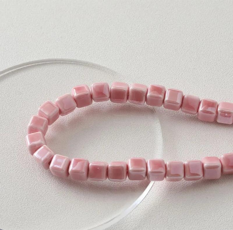 8mm Cube Ceramic Bead Colorful Small Square High DIY Jewelry Making