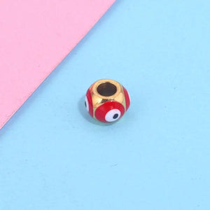 10pcs Stainless Steel Evil Eye Spacer Beads For Jewelry Making