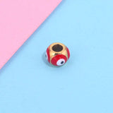 10pcs Stainless Steel Evil Eye Spacer Beads For Jewelry Making