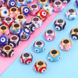 10pcs Stainless Steel Evil Eye Spacer Beads For Jewelry Making
