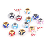 10pcs Stainless Steel Evil Eye Spacer Beads For Jewelry Making