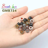 3pcs 7*4mm Metal Brass CZ Round Spacer Beads for Jewelry Making