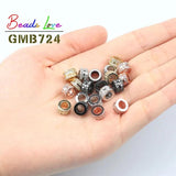 3pcs 7*4mm Metal Brass CZ Round Spacer Beads for Jewelry Making
