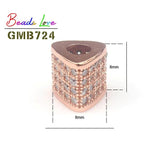3pcs Geometric CZ Beads 8x8mm Metal Micro Pave Spacer Bead Charms