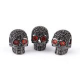 3pcs 10x12mm Skull Metal Brass Micro Pave CZ Beads Diy Bracelet Charms