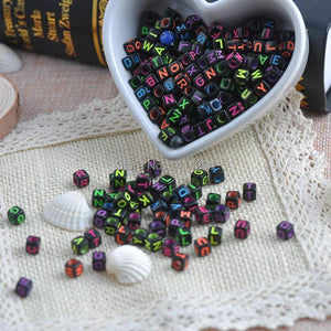 Acrylic Letter Cube Pony Beads 6x6mm 400PCs YKL0152