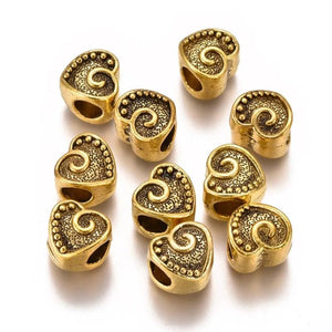 10pcs European Heart Beads for DIY Jewelry Making