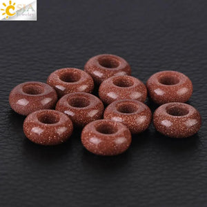 CSJA 12mm Big Hole Natural Stones Beads for Jewelry Making