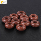 CSJA 12mm Big Hole Natural Stones Beads for Jewelry Making