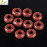 CSJA 12mm Big Hole Natural Stones Beads for Jewelry Making