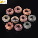 CSJA 12mm Big Hole Natural Stones Beads for Jewelry Making