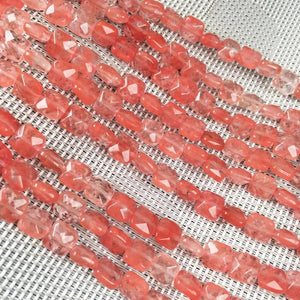Faceted Square Shape Natural Stone Beads for Jewelry Making