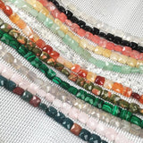 Faceted Square Shape Natural Stone Beads for Jewelry Making